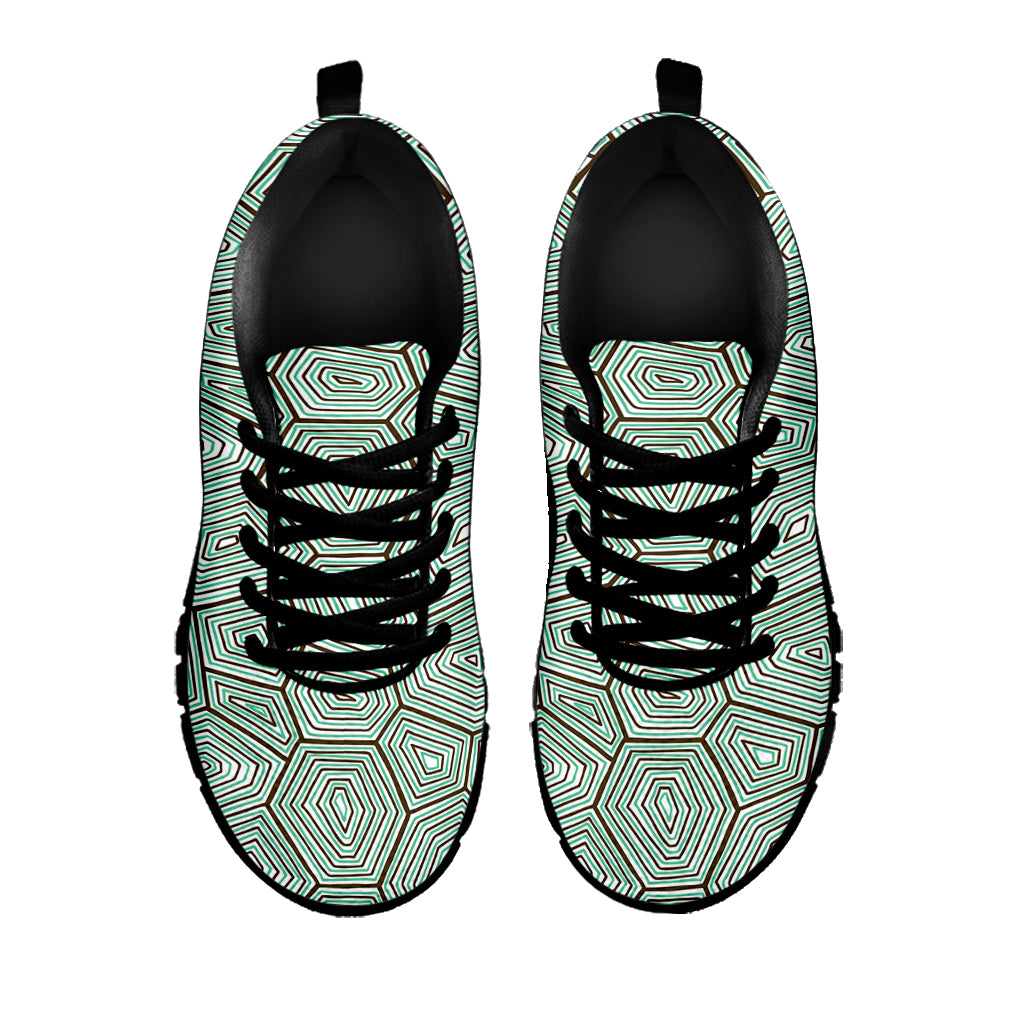 Turtle Shell Pattern Print Black Sneakers