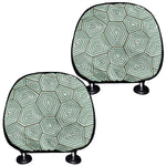 Turtle Shell Pattern Print Car Headrest Covers