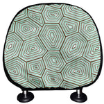 Turtle Shell Pattern Print Car Headrest Covers
