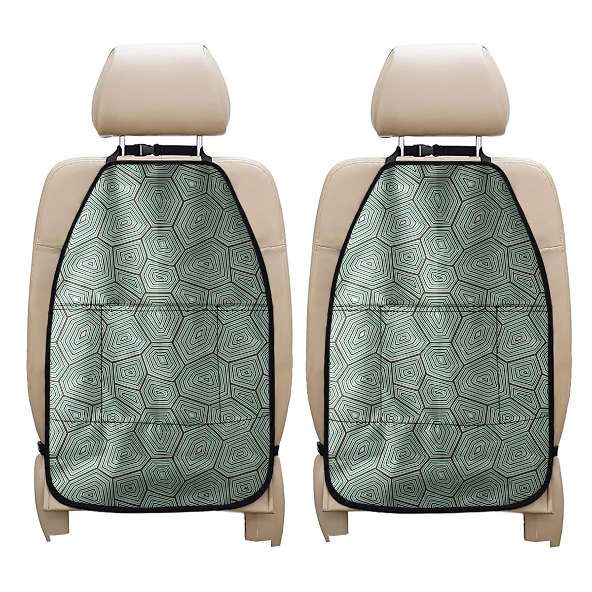Turtle Shell Pattern Print Car Seat Organizers