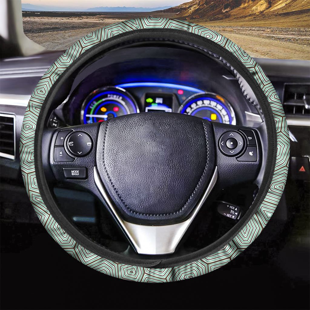 Turtle Shell Pattern Print Car Steering Wheel Cover