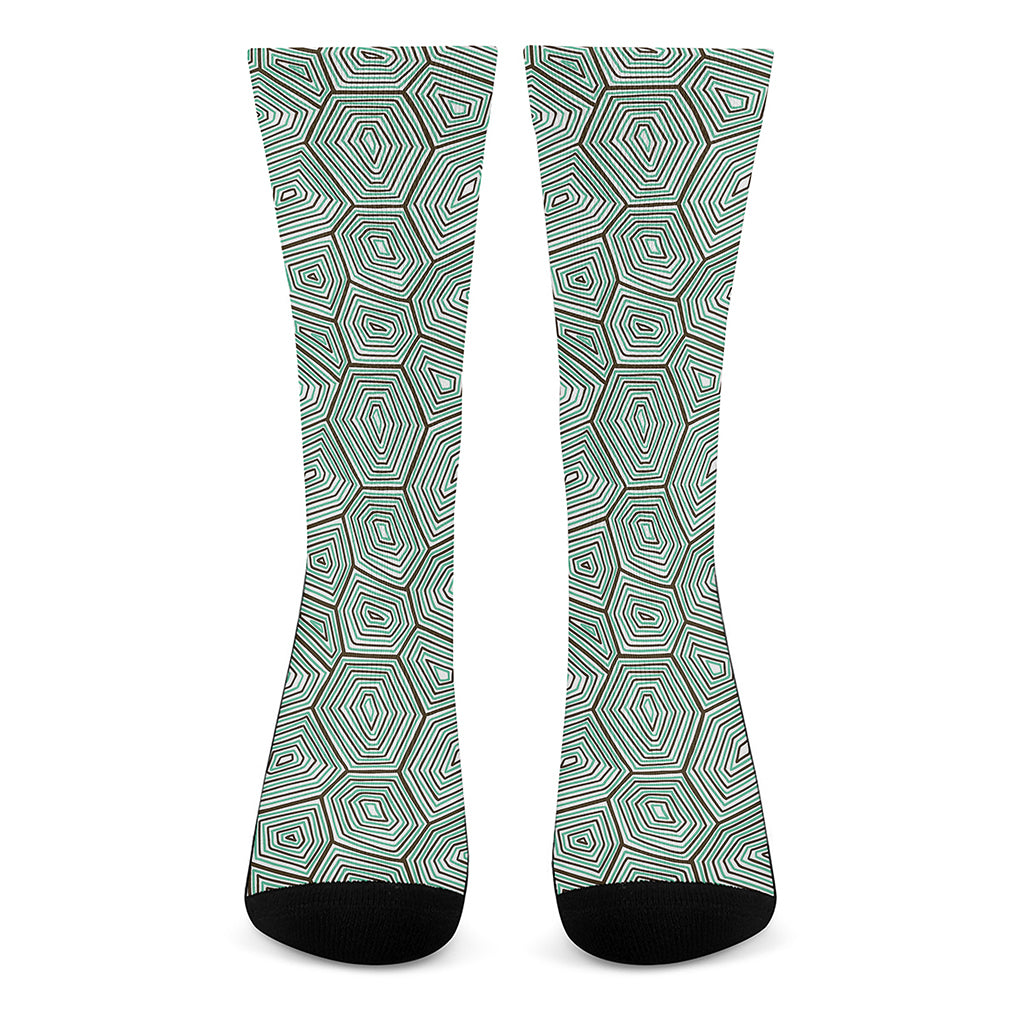 Turtle Shell Pattern Print Crew Socks