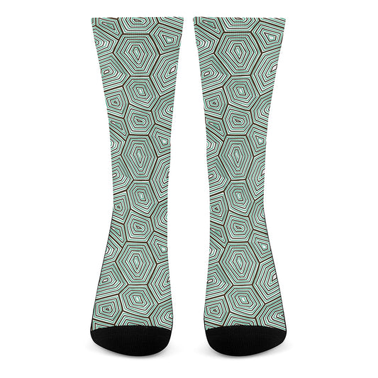 Turtle Shell Pattern Print Crew Socks
