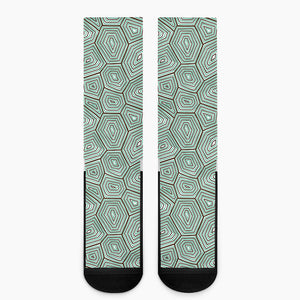 Turtle Shell Pattern Print Crew Socks