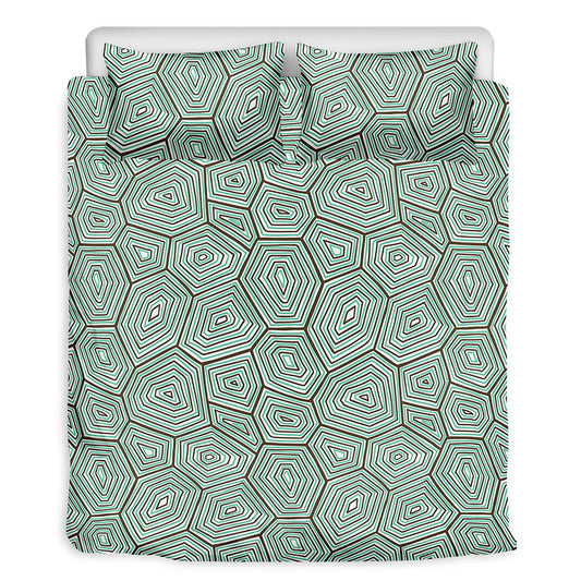 Turtle Shell Pattern Print Duvet Cover Bedding Set