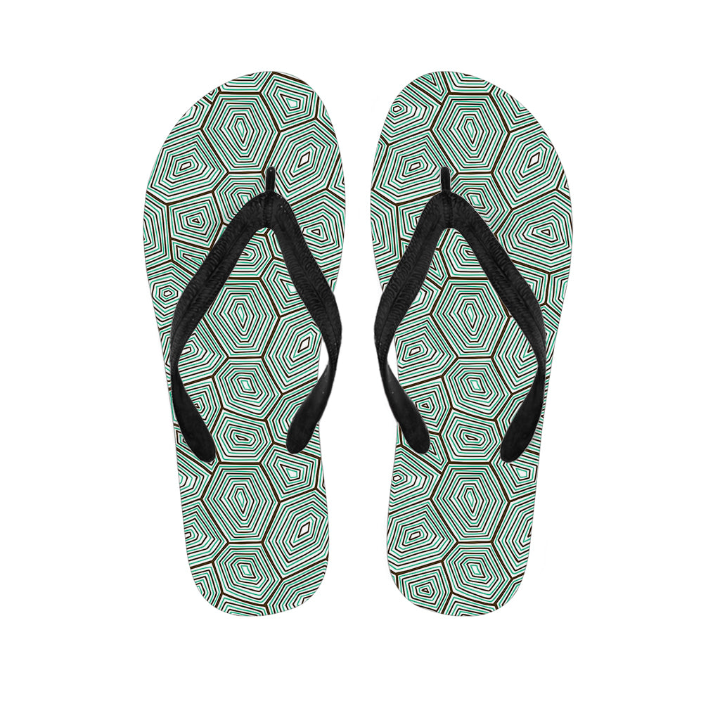 Turtle Shell Pattern Print Flip Flops