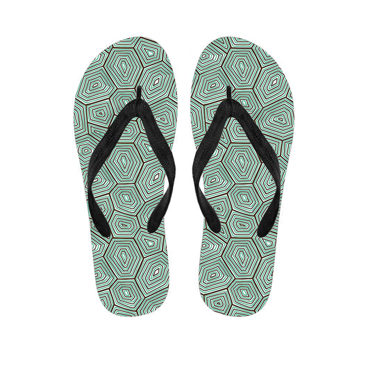 Turtle Shell Pattern Print Flip Flops
