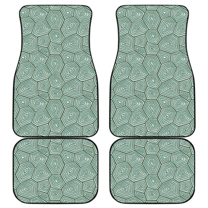 Turtle Shell Pattern Print Front and Back Car Floor Mats