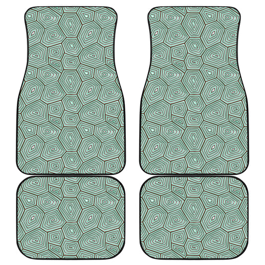 Turtle Shell Pattern Print Front and Back Car Floor Mats