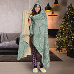 Turtle Shell Pattern Print Hooded Blanket