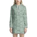 Turtle Shell Pattern Print Pullover Hoodie Dress