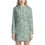 Turtle Shell Pattern Print Hoodie Dress