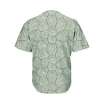 Turtle Shell Pattern Print Men's Baseball Jersey