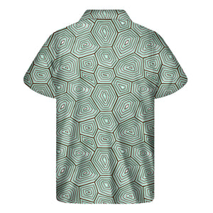 Turtle Shell Pattern Print Men's Short Sleeve Shirt