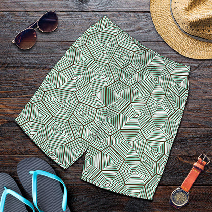 Turtle Shell Pattern Print Men's Shorts