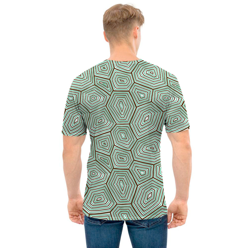 Turtle Shell Pattern Print Men's T-Shirt
