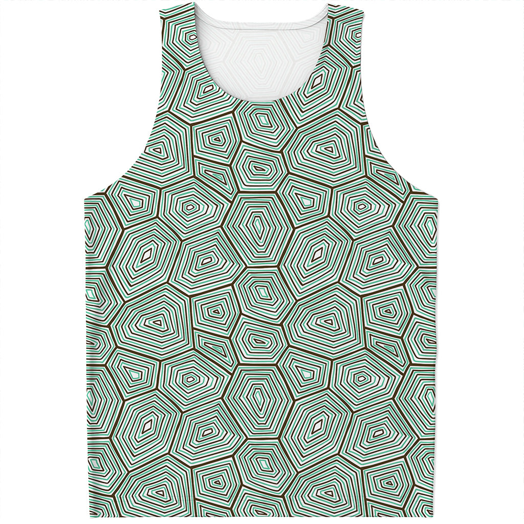 Turtle Shell Pattern Print Men's Tank Top