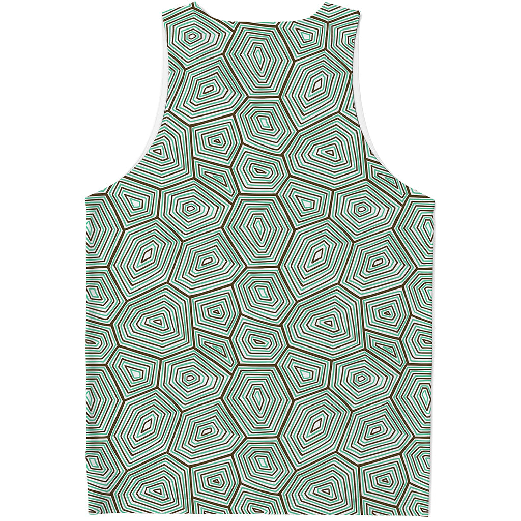 Turtle Shell Pattern Print Men's Tank Top