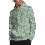 Turtle Shell Pattern Print Pullover Hoodie