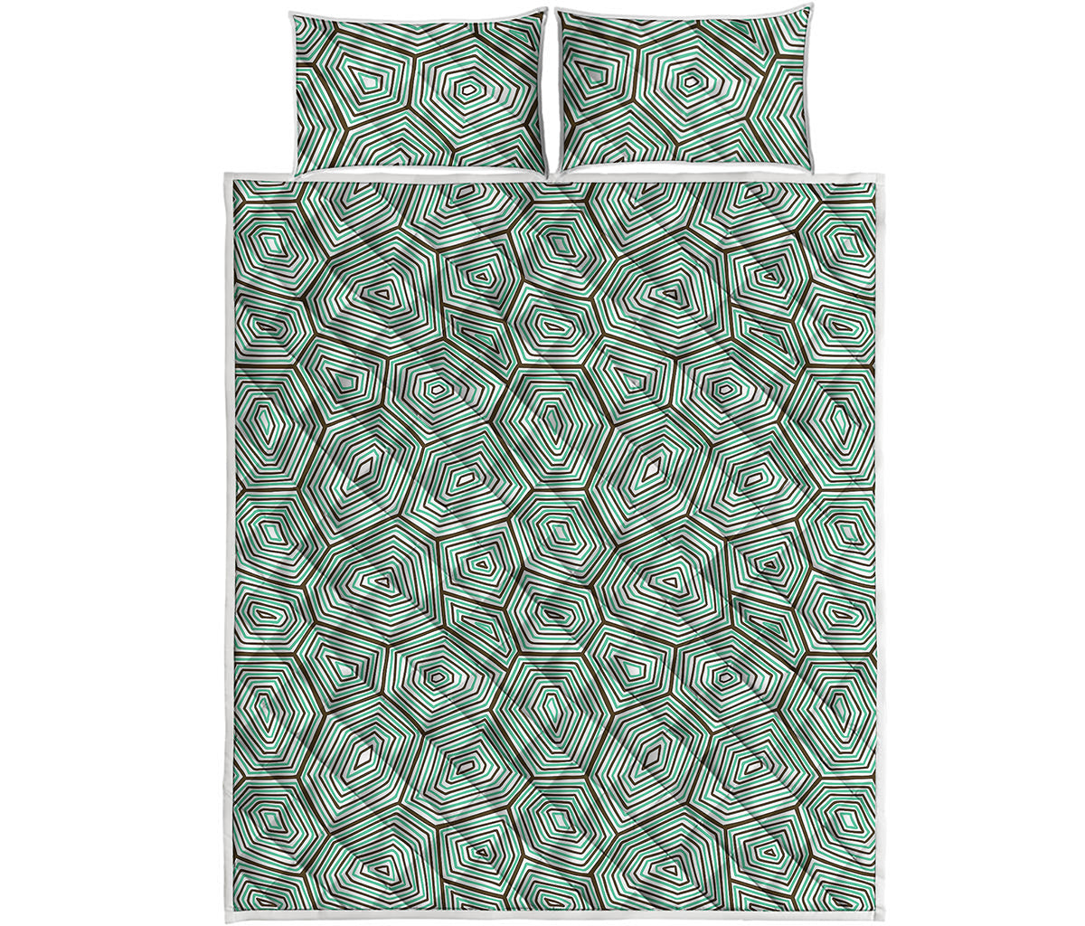 Turtle Shell Pattern Print Quilt Bed Set