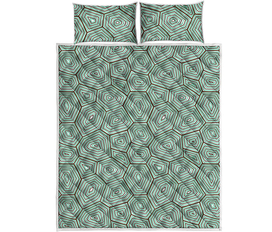 Turtle Shell Pattern Print Quilt Bed Set
