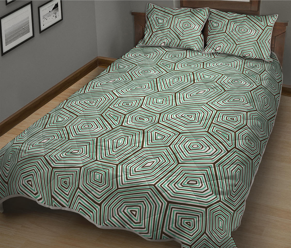 Turtle Shell Pattern Print Quilt Bed Set