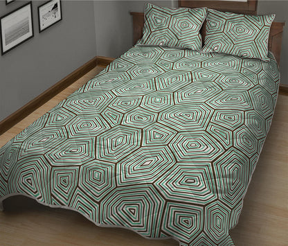 Turtle Shell Pattern Print Quilt Bed Set