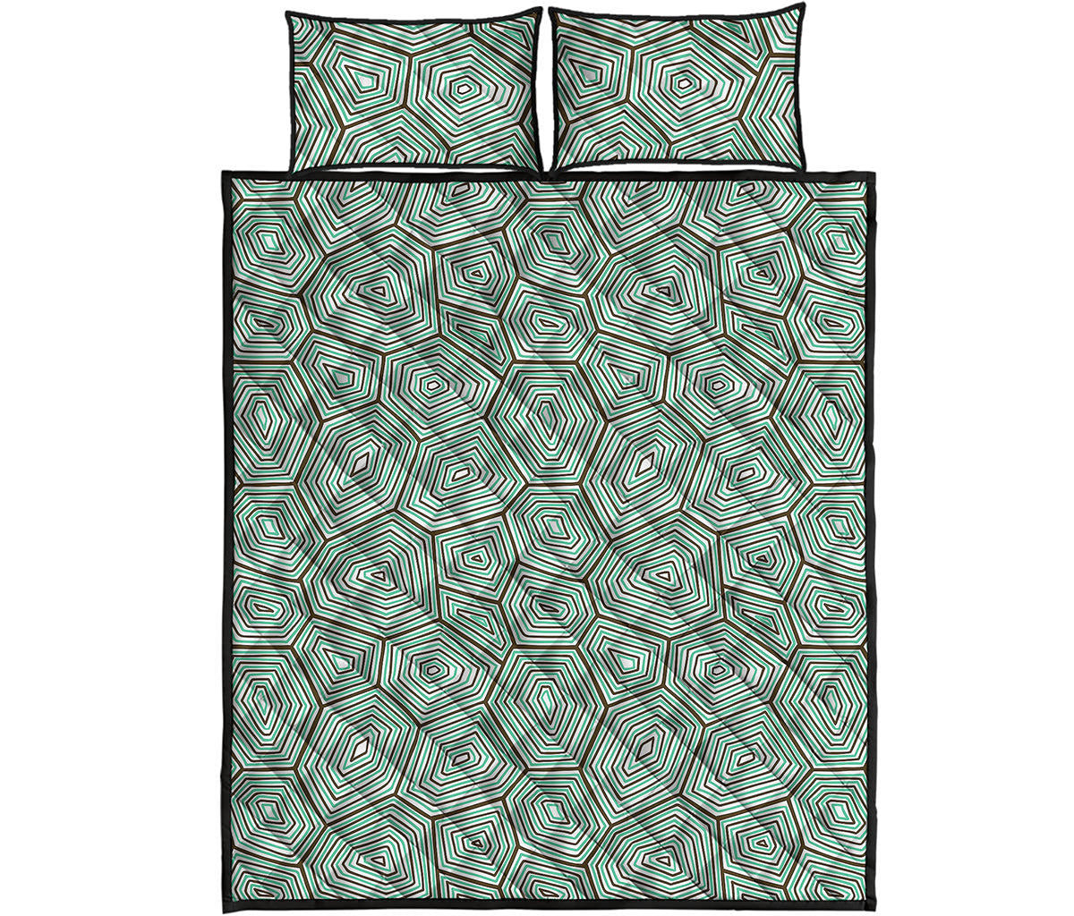 Turtle Shell Pattern Print Quilt Bed Set