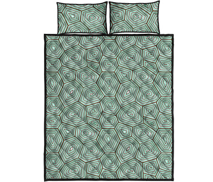 Turtle Shell Pattern Print Quilt Bed Set