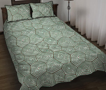Turtle Shell Pattern Print Quilt Bed Set