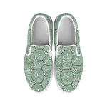 Turtle Shell Pattern Print White Slip On Shoes
