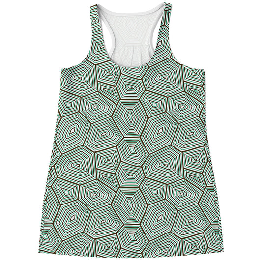 Turtle Shell Pattern Print Women's Racerback Tank Top