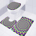 Twinkle Psychedelic Optical Illusion 3 Piece Bath Mat Set