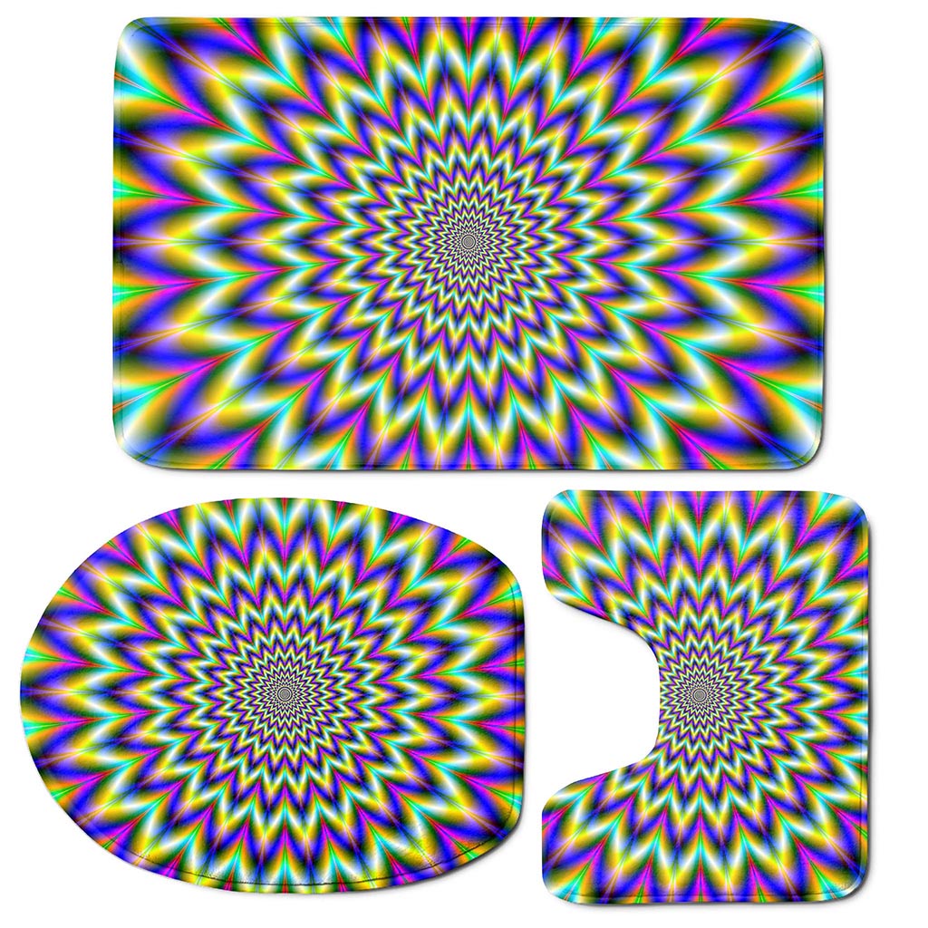 Twinkle Psychedelic Optical Illusion 3 Piece Bath Mat Set