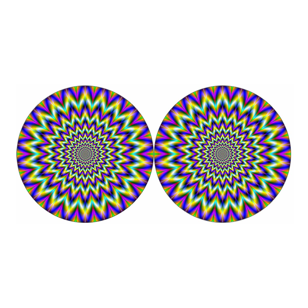 Twinkle Psychedelic Optical Illusion Car Coasters