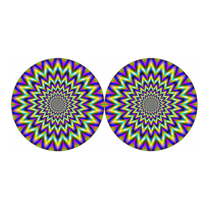 Twinkle Psychedelic Optical Illusion Car Coasters