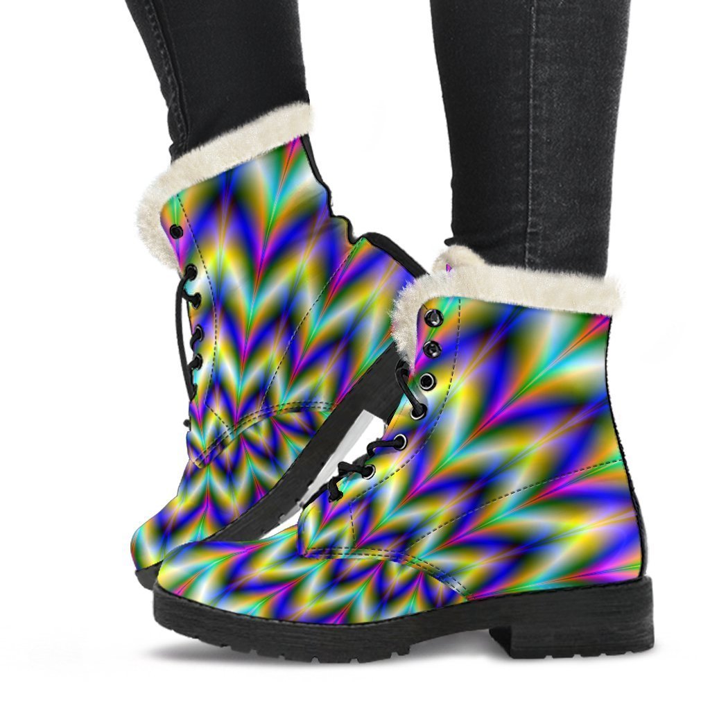 Twinkle Psychedelic Optical Illusion Comfy Boots GearFrost