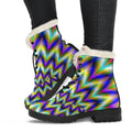 Twinkle Psychedelic Optical Illusion Faux Fur Leather Boots
