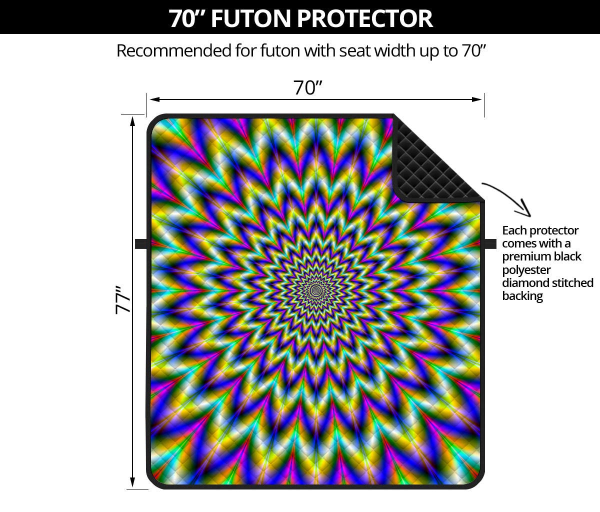 Twinkle Psychedelic Optical Illusion Futon Protector