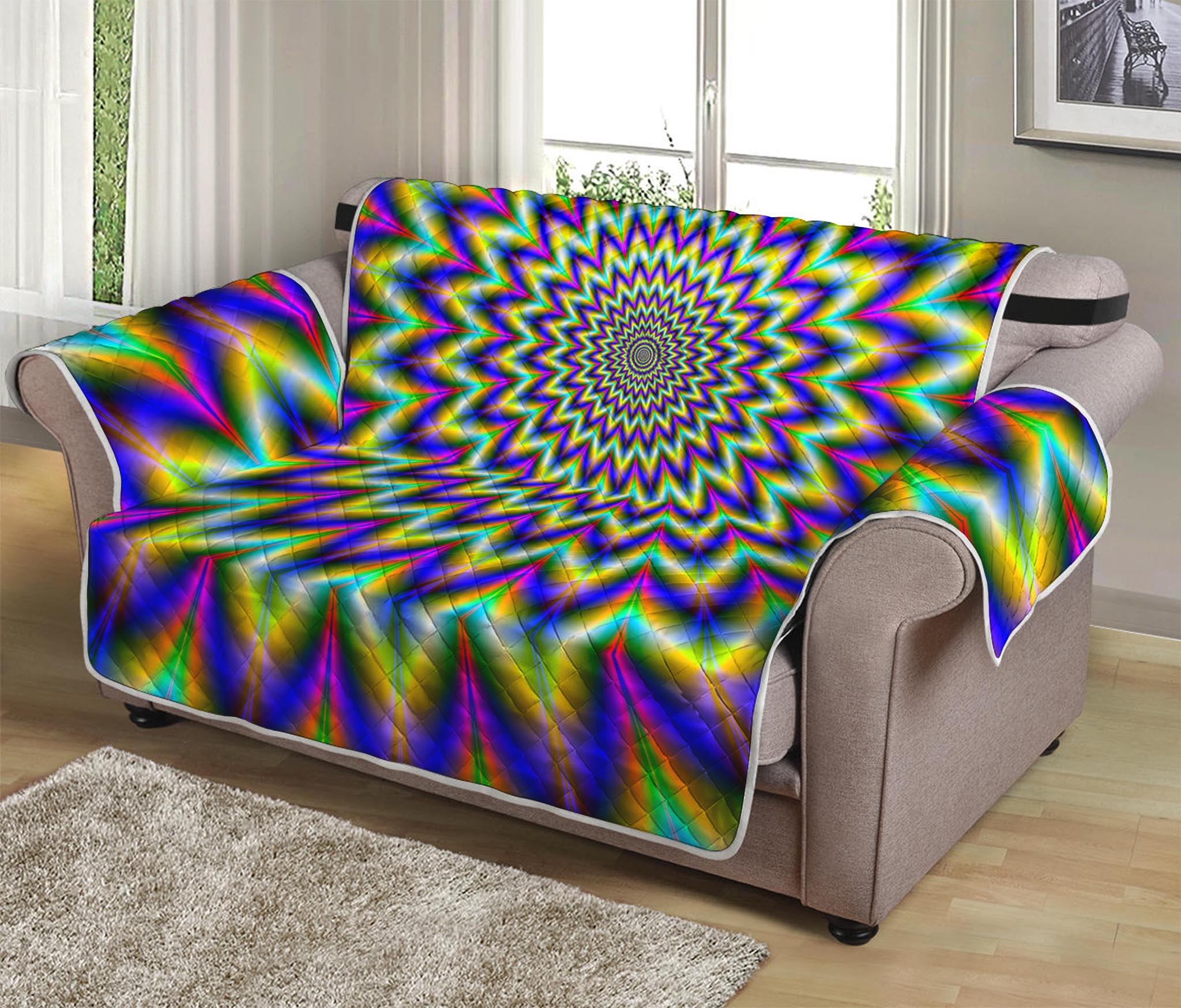 Twinkle Psychedelic Optical Illusion Loveseat Protector