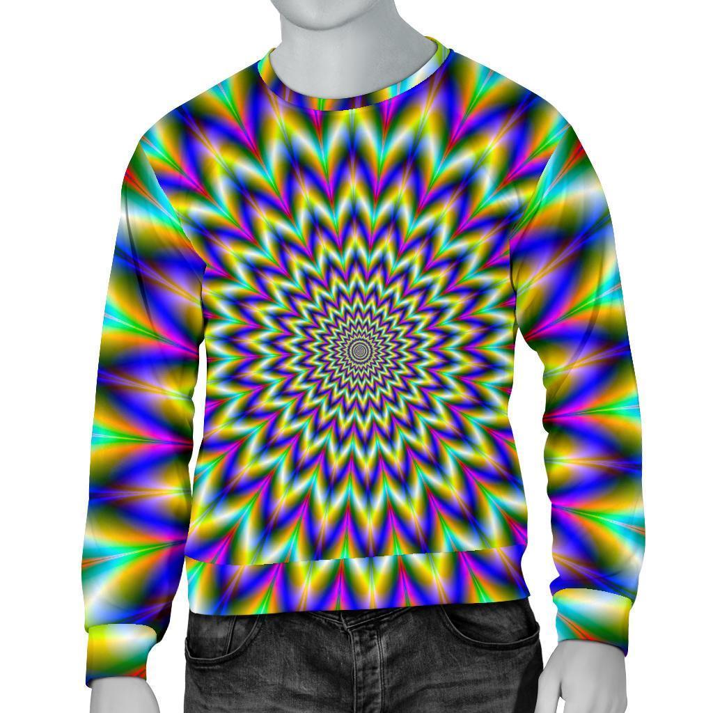 Twinkle Psychedelic Optical Illusion Men's Crewneck Sweatshirt GearFrost