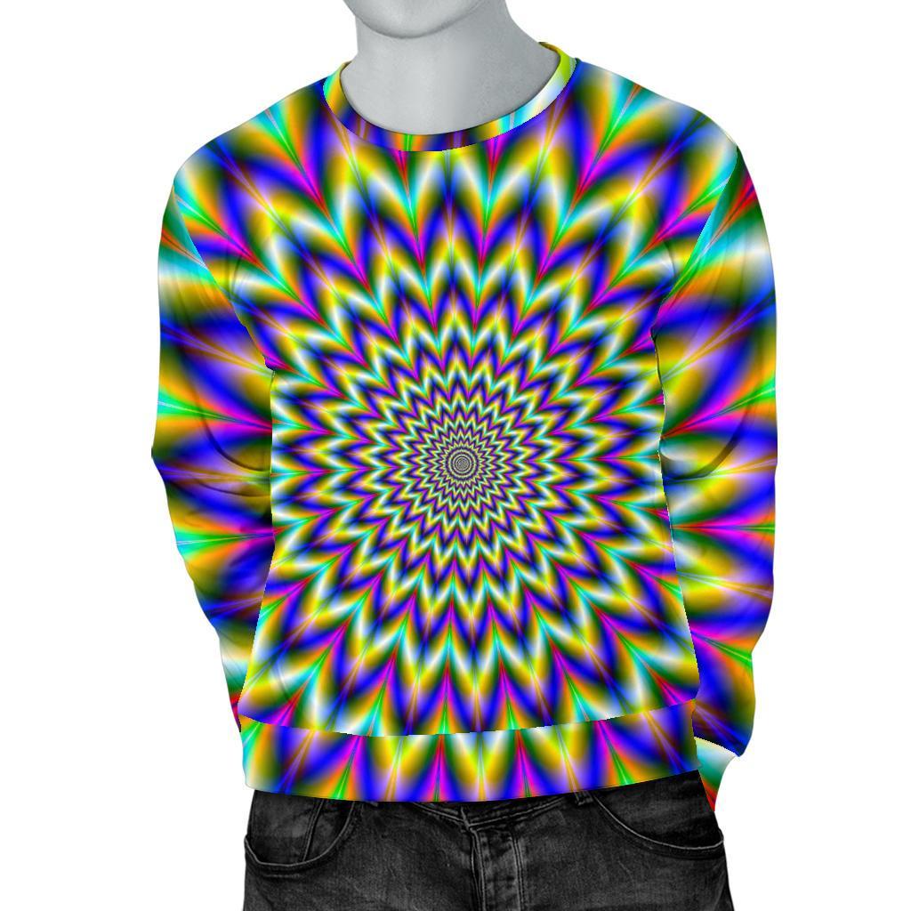 Twinkle Psychedelic Optical Illusion Men's Crewneck Sweatshirt GearFrost