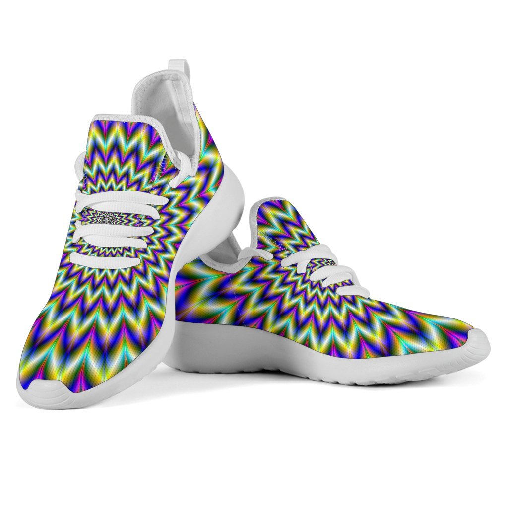 Twinkle Psychedelic Optical Illusion Mesh Knit Shoes GearFrost