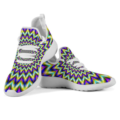 Twinkle Psychedelic Optical Illusion Mesh Knit Shoes GearFrost