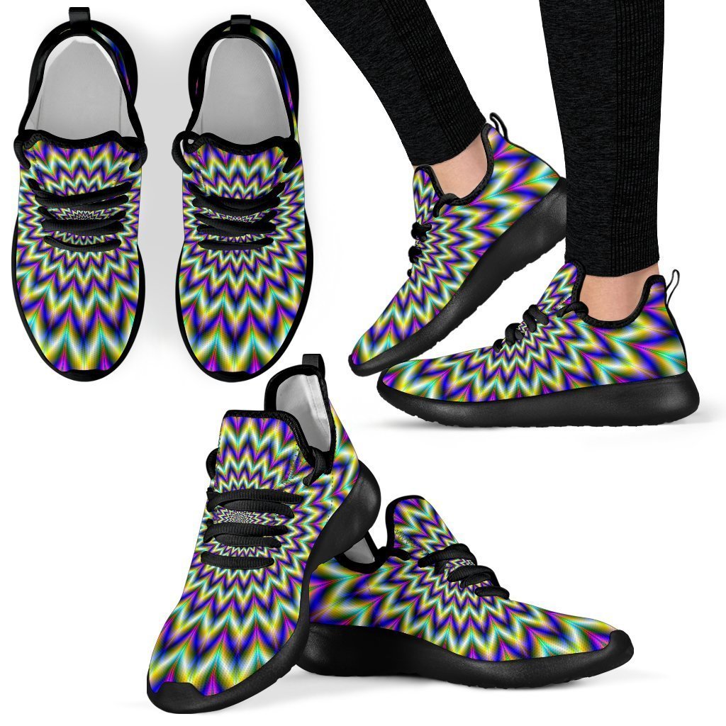 Twinkle Psychedelic Optical Illusion Mesh Knit Shoes GearFrost