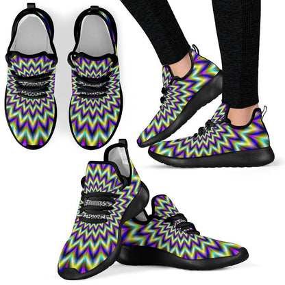 Twinkle Psychedelic Optical Illusion Mesh Knit Shoes GearFrost