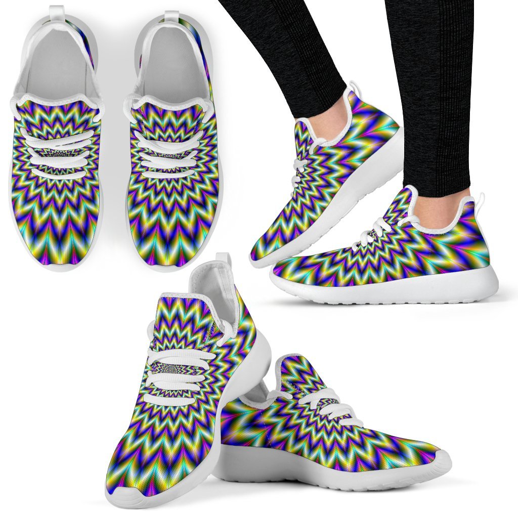 Twinkle Psychedelic Optical Illusion Mesh Knit Shoes GearFrost