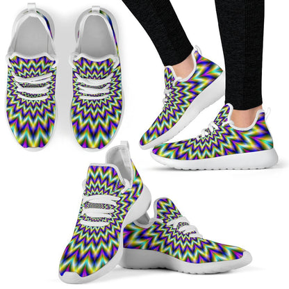 Twinkle Psychedelic Optical Illusion Mesh Knit Shoes GearFrost