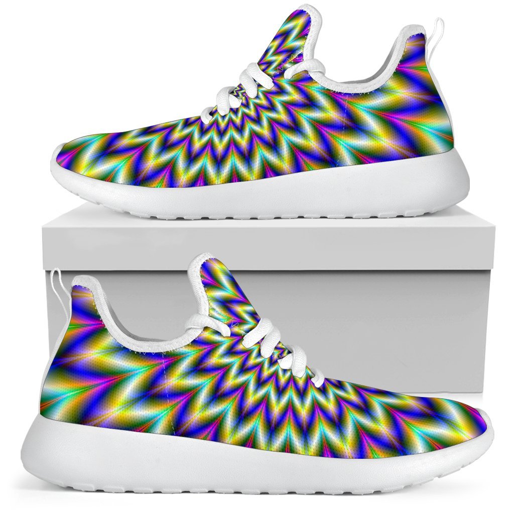 Twinkle Psychedelic Optical Illusion Mesh Knit Shoes GearFrost