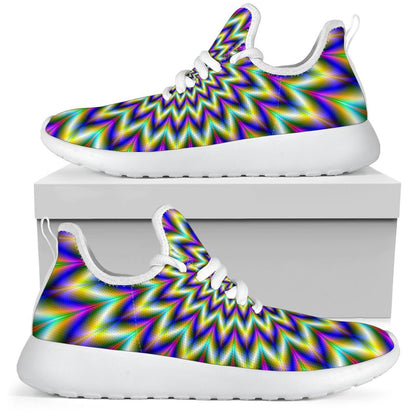 Twinkle Psychedelic Optical Illusion Mesh Knit Shoes GearFrost